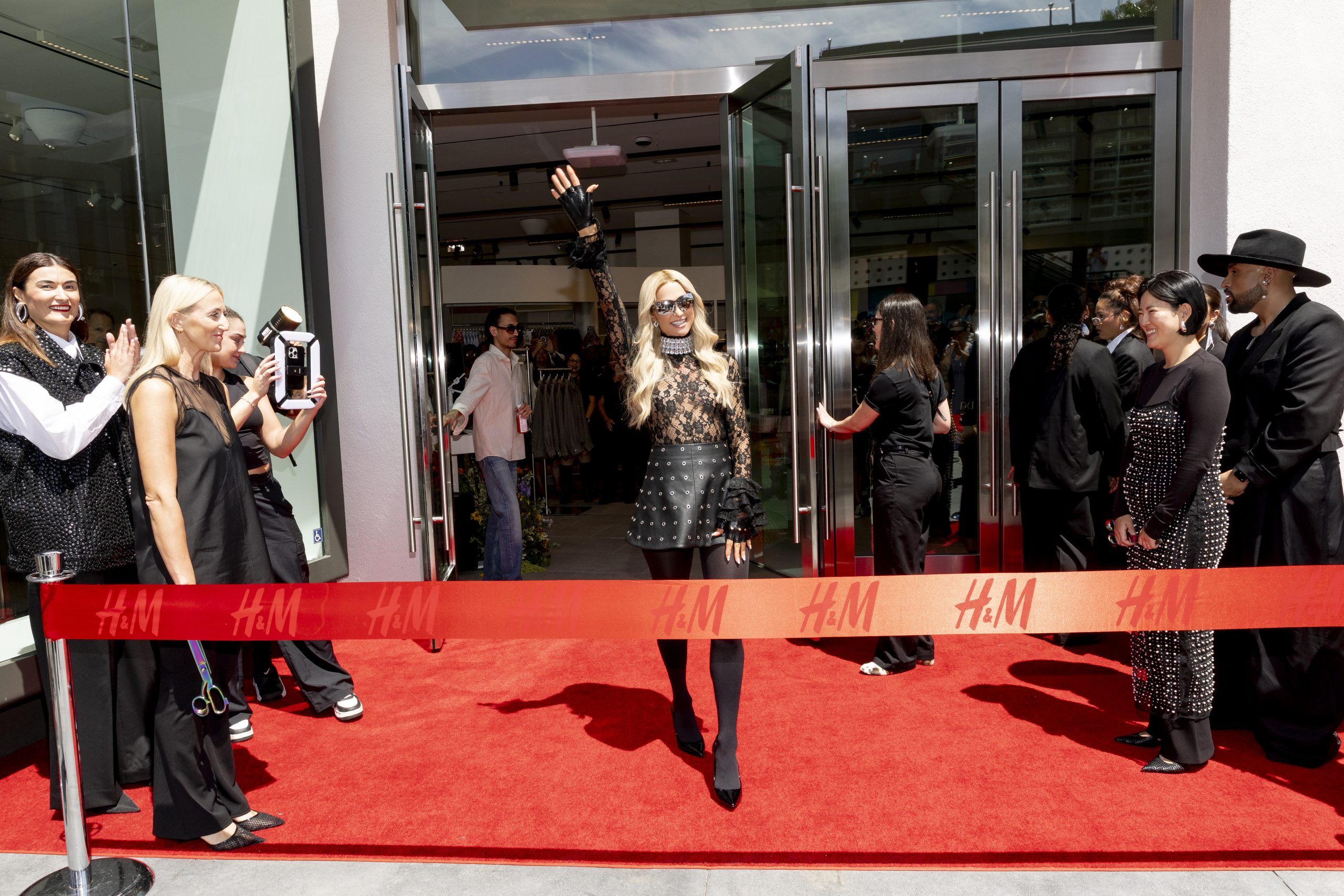 Paris Hilton celebrates H&M Los Angeles flagship store opening at The Original Farmers Market