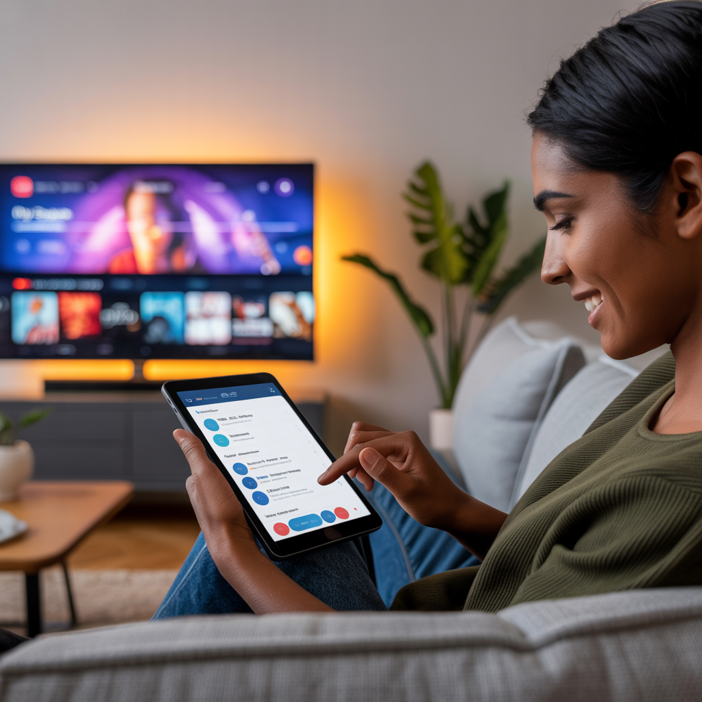 Person browsing streaming apps