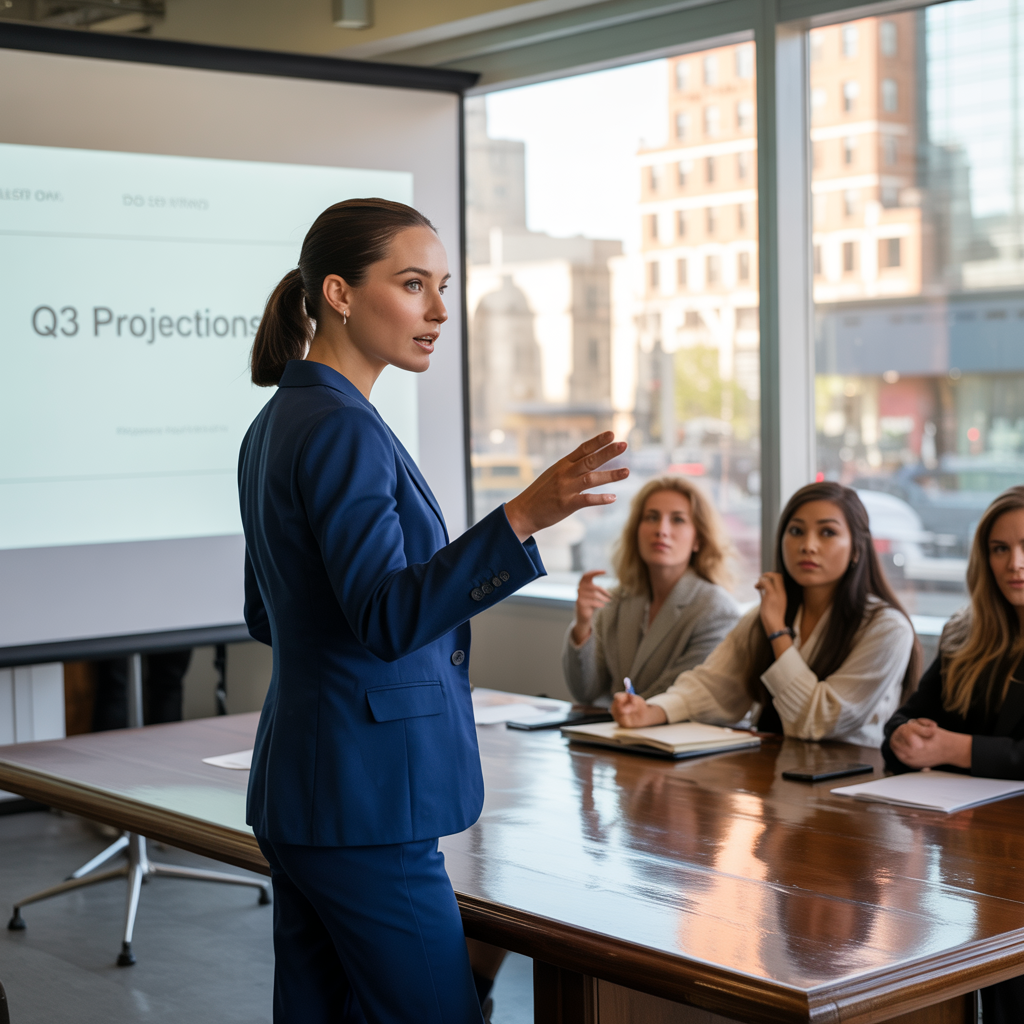Women entrepreneur pitching her business to win $42,500 in the Eosera Foundation Pitch Competition