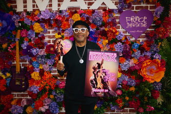 Spike Lee attends Prince Sign o’ the Times IMAX NYC purple carpet screening. [Photo Credit: Calvin Stark/Erin Hoagg]