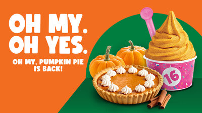 Oh My Pumpkin Pie frozen yogurt from 16 Handles with pumpkin pie and fall spices