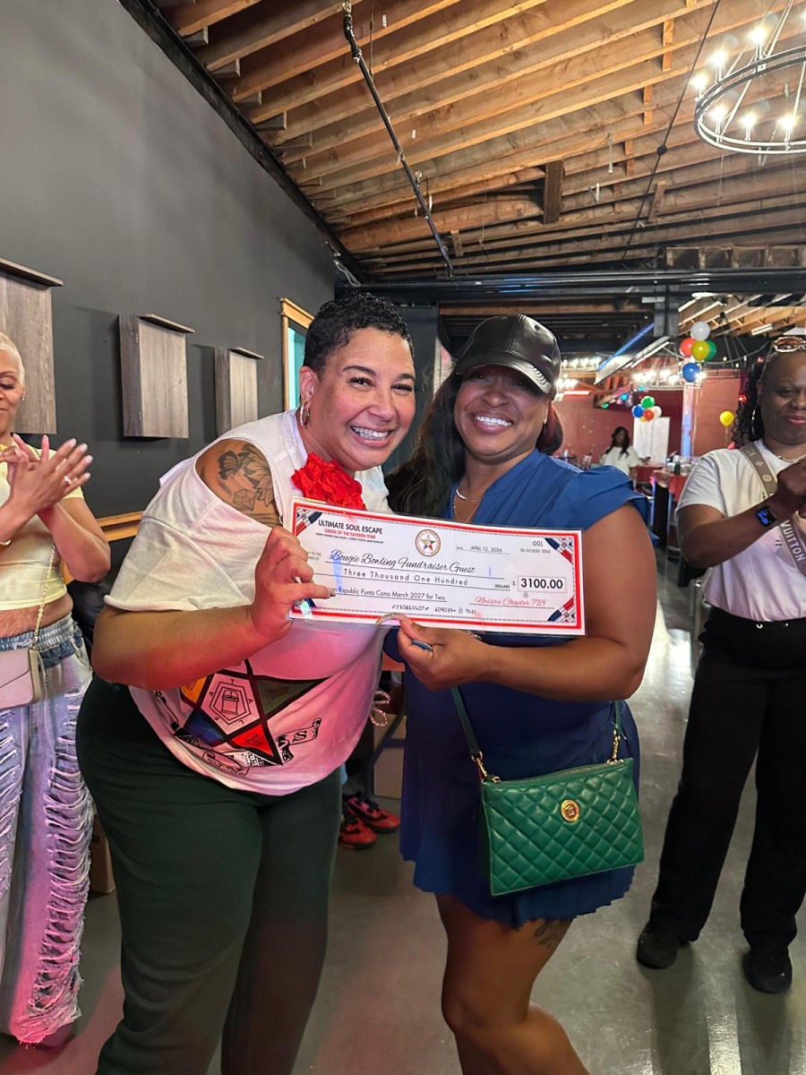 Nassau Chapter 718 Matron with Grad Prize winner at their Bougie Bowling Fundraiser Baldwin Bowl and Lounge Long Island 2026