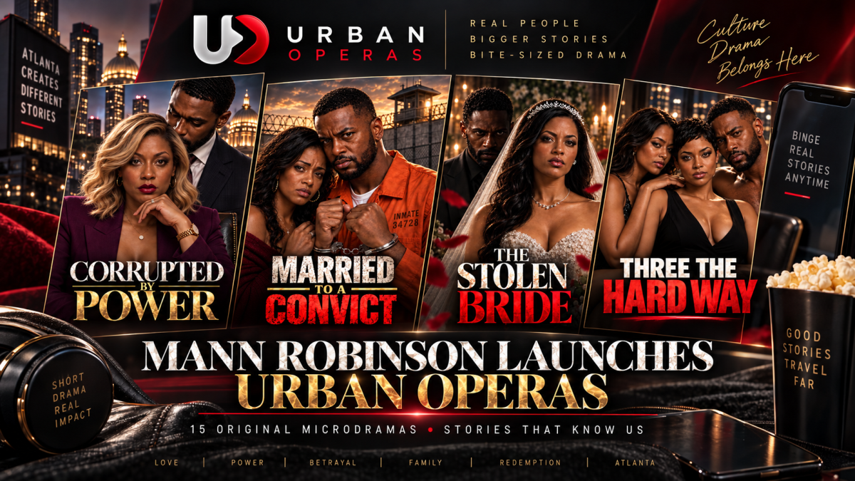 Urban Operas promotional collage featuring Corrupted by Power, Married to a Convict, The Stolen Bride and Three the Hard Way